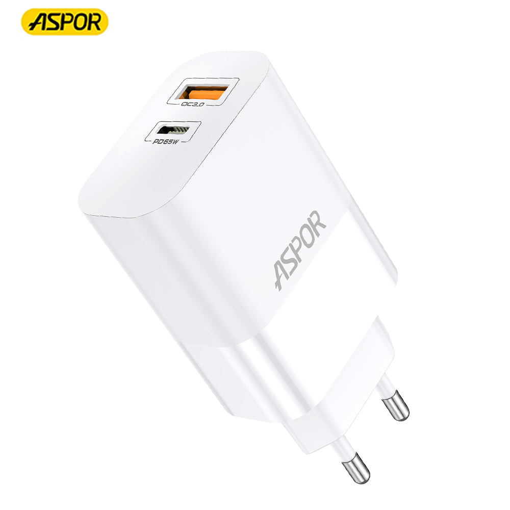 Aspor Gan Charger A851 65w Qc3.0 Wall Charger Multi Port Usb Aspor Gan Charger A851 65w Qc3.0 Wall Charger Multi Port Usb